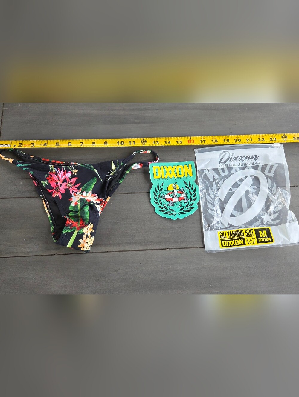 DIXXON Floral Bikini Bottom - Black with Tropical Print